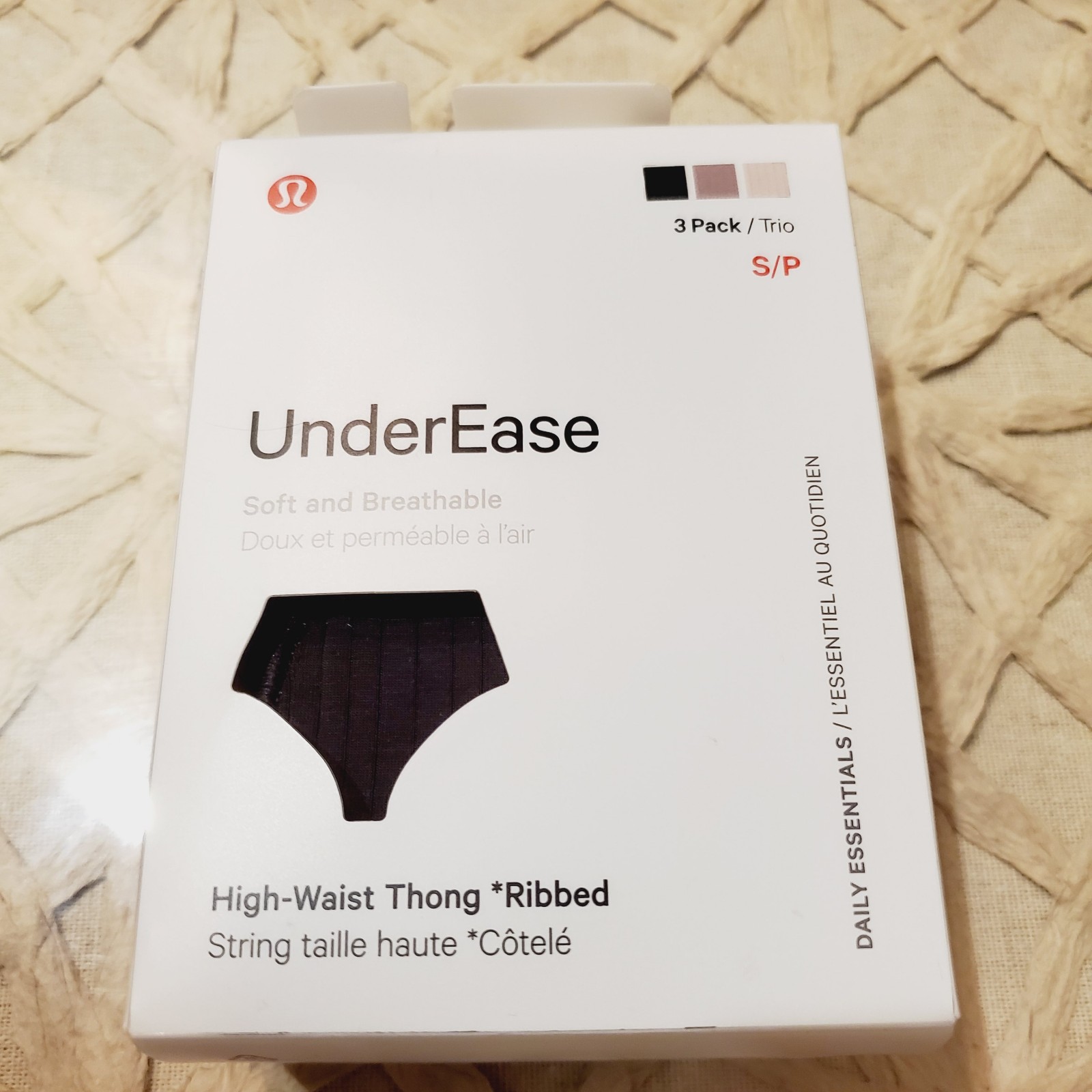 Nwt lululemon underwear high waist thong ribbed small