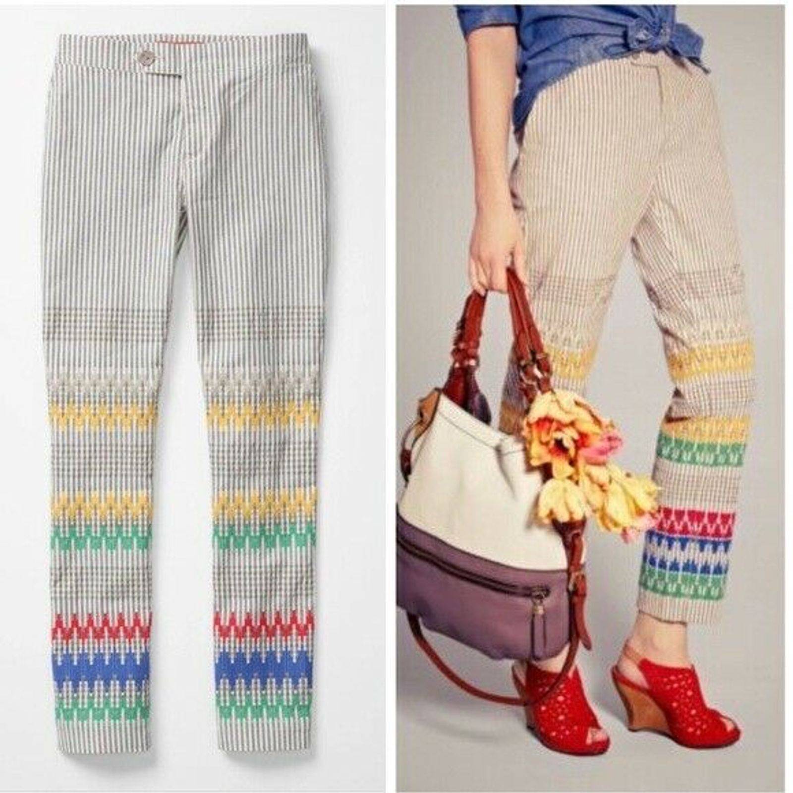 Anthropologie Striped Cropped Pant 6