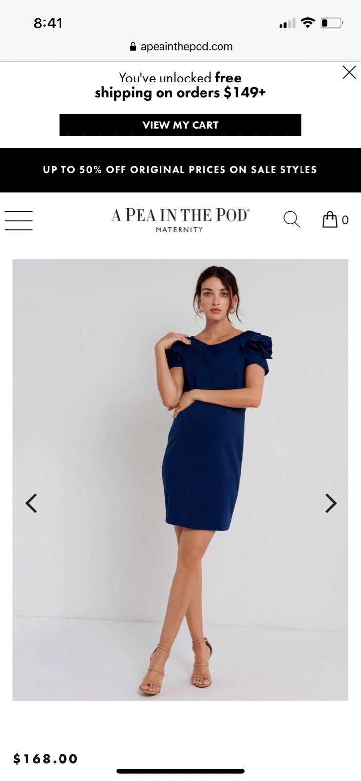 Pietro Brunelli Designer Maternity Dress Navy Size Small