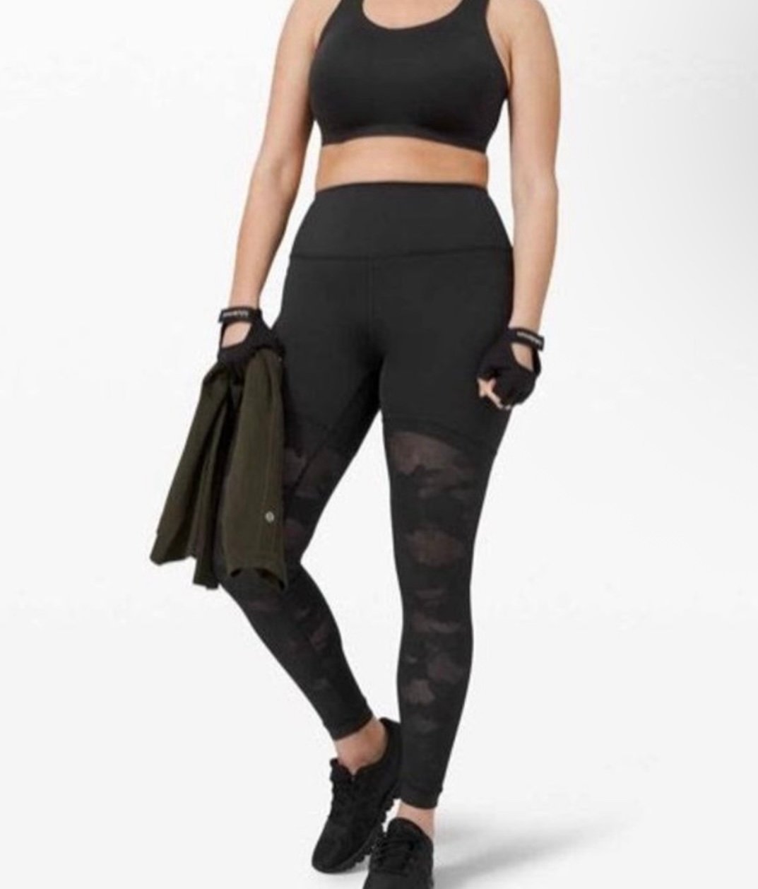 Lululemon Sheer Will High-Rise Tight Black, Camo Size 6