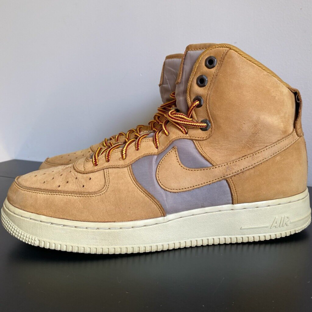 Nike Air Force 1 High Brown Wheat Khaki Suede 525317 700 Size 11 Athletic