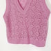 Me + Em Merino Cashmere Silk Lace Stitch V Neck Vest in Pink Size Large