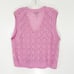 Me + Em Merino Cashmere Silk Lace Stitch V Neck Vest in Pink Size Large