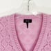 Me + Em Merino Cashmere Silk Lace Stitch V Neck Vest in Pink Size Large