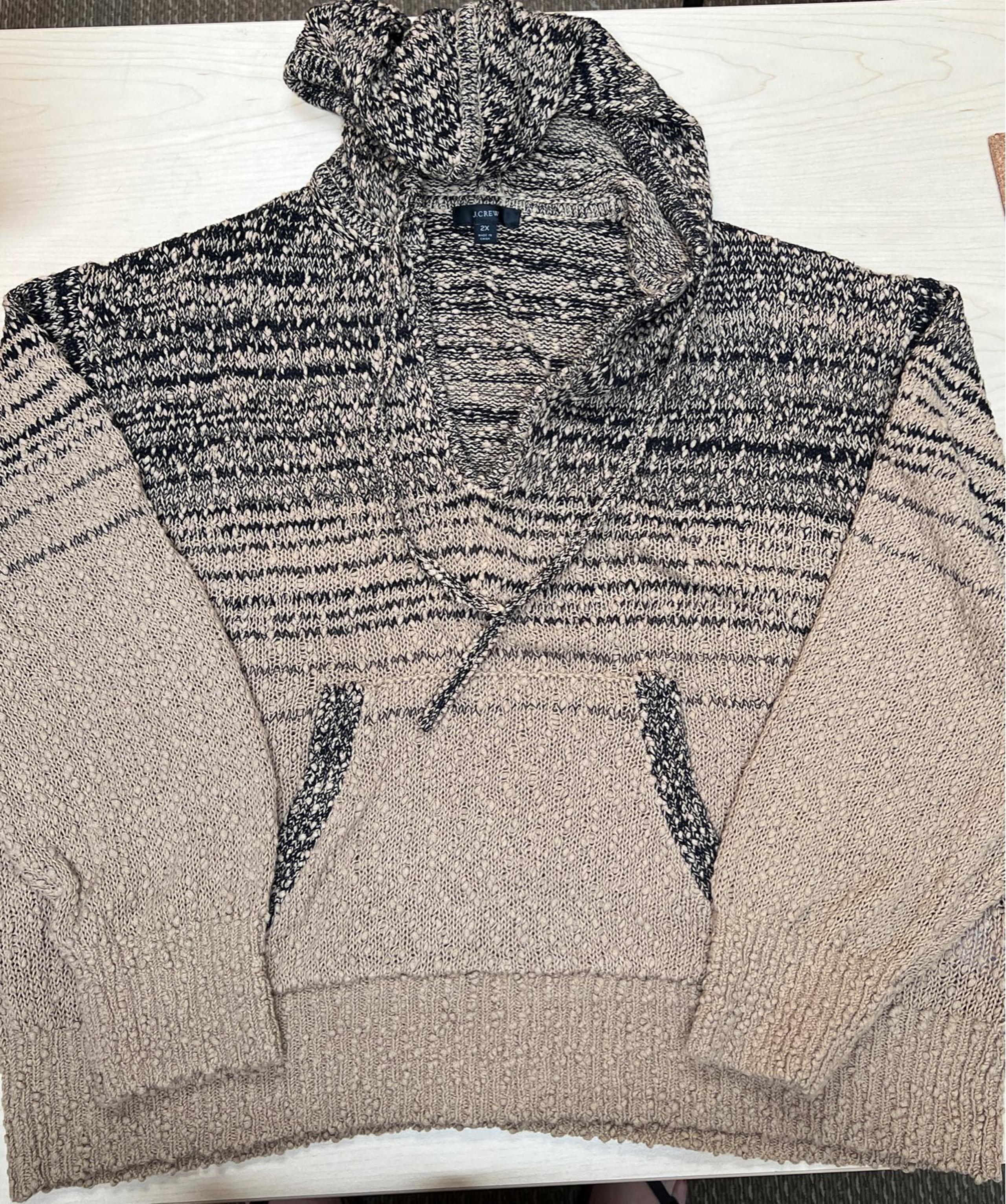 J Crew knitted hooded sweater 2x