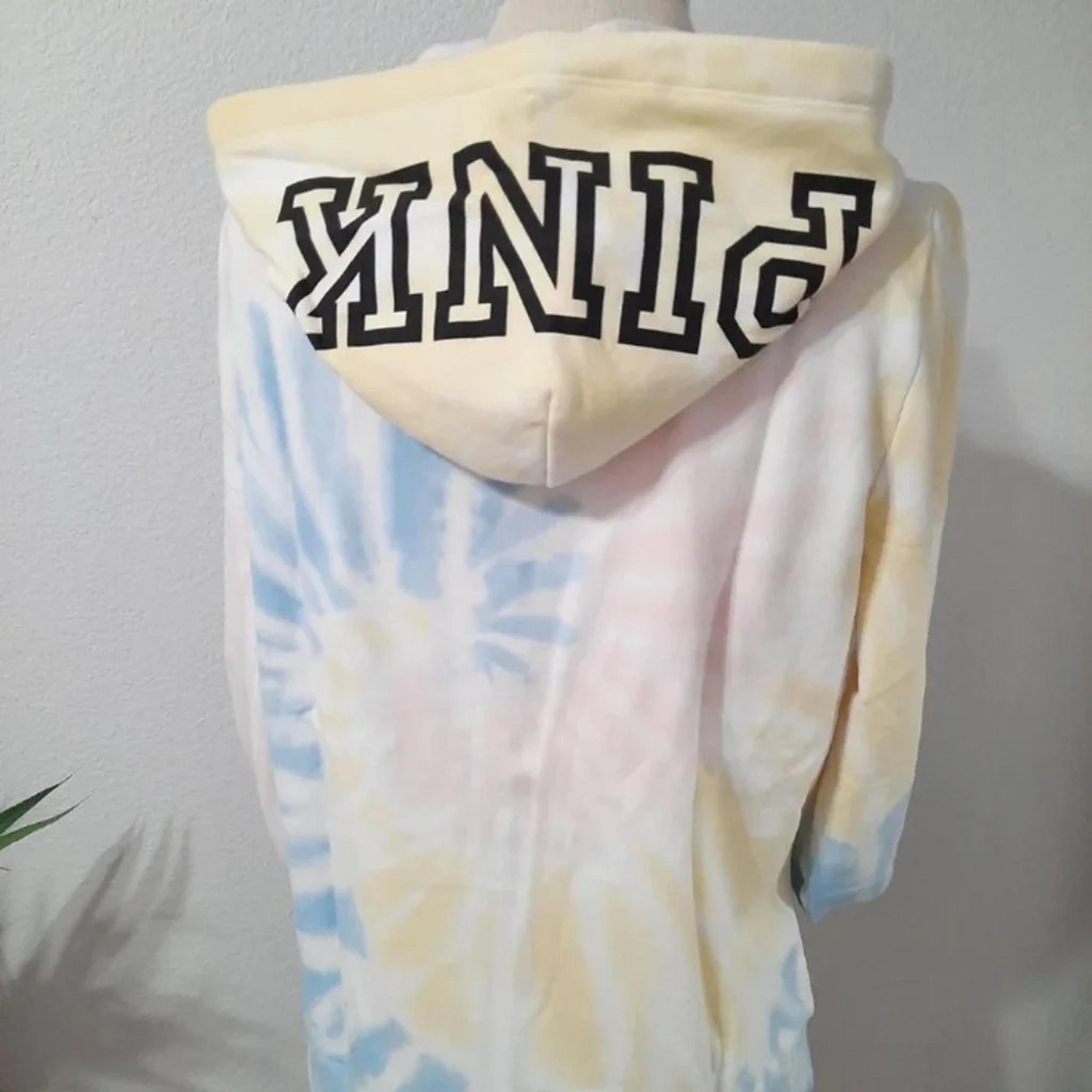 NEW (L) VS PINK Tie Dye Full zip hooded sweater