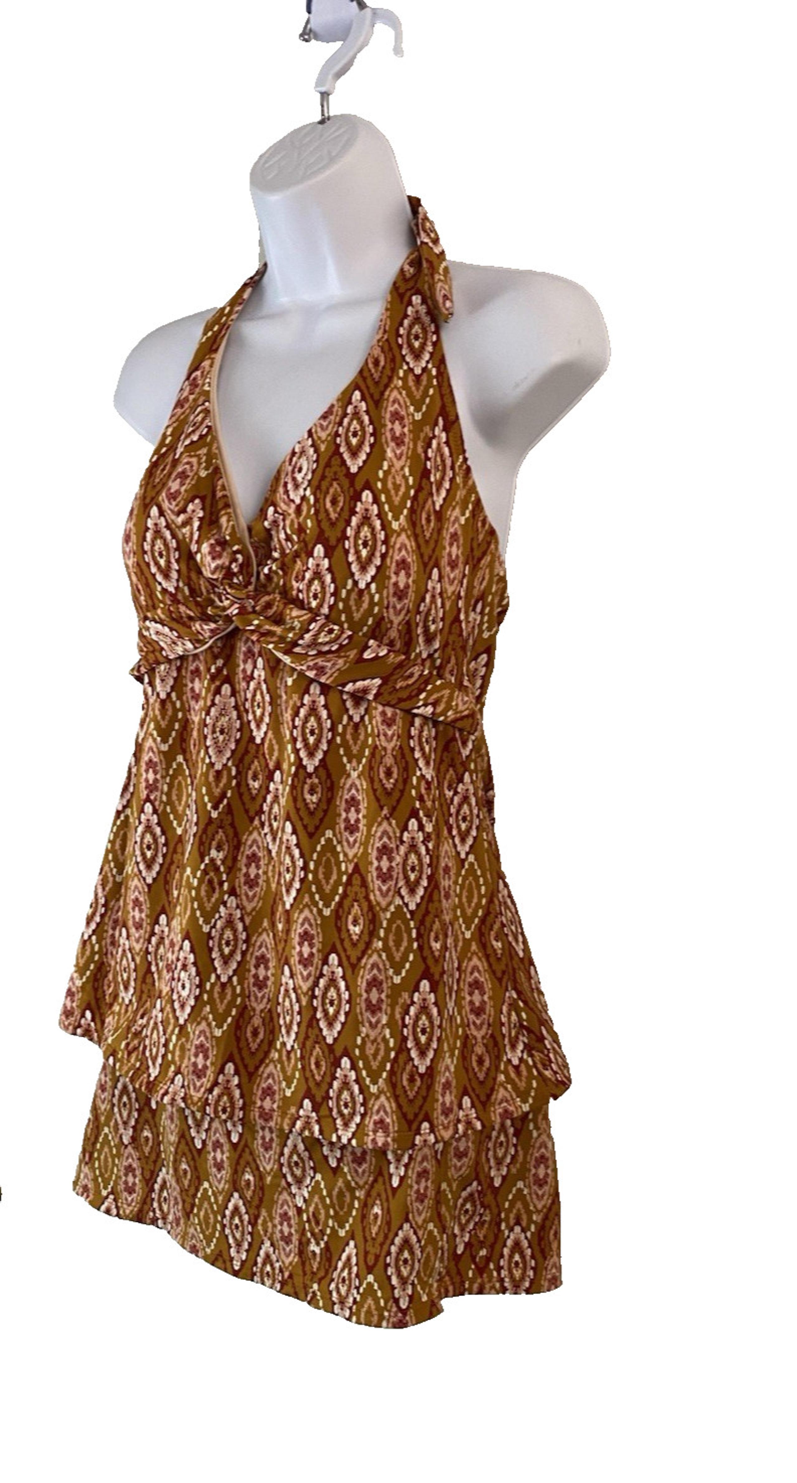 Garnet Hill 2 Piece Swim Skort Skirt & Tankini Top Set Size 12 Bathing Suit