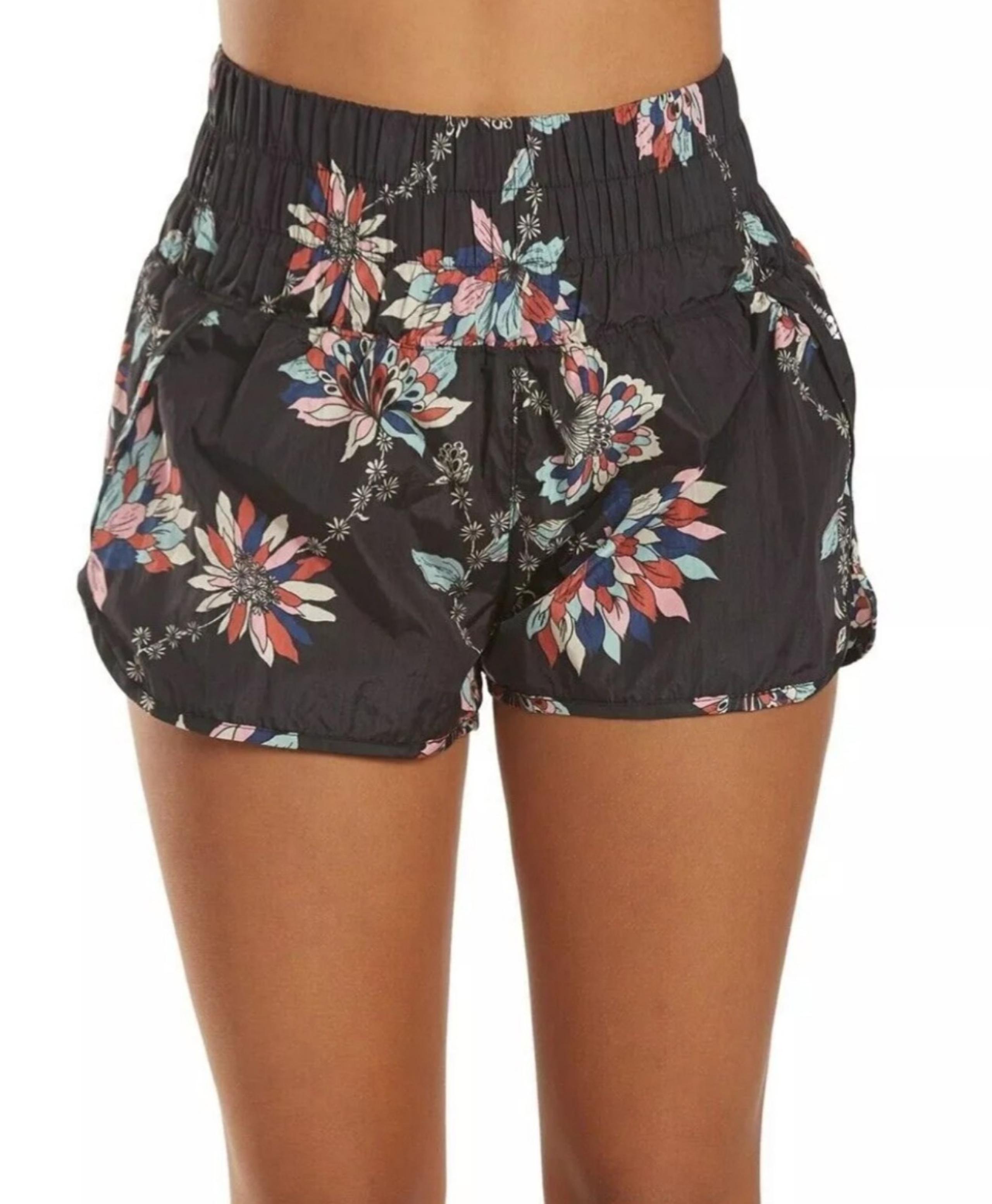 Free People Movement The Way Home Floral Running Active Shorts Brief Lined XS