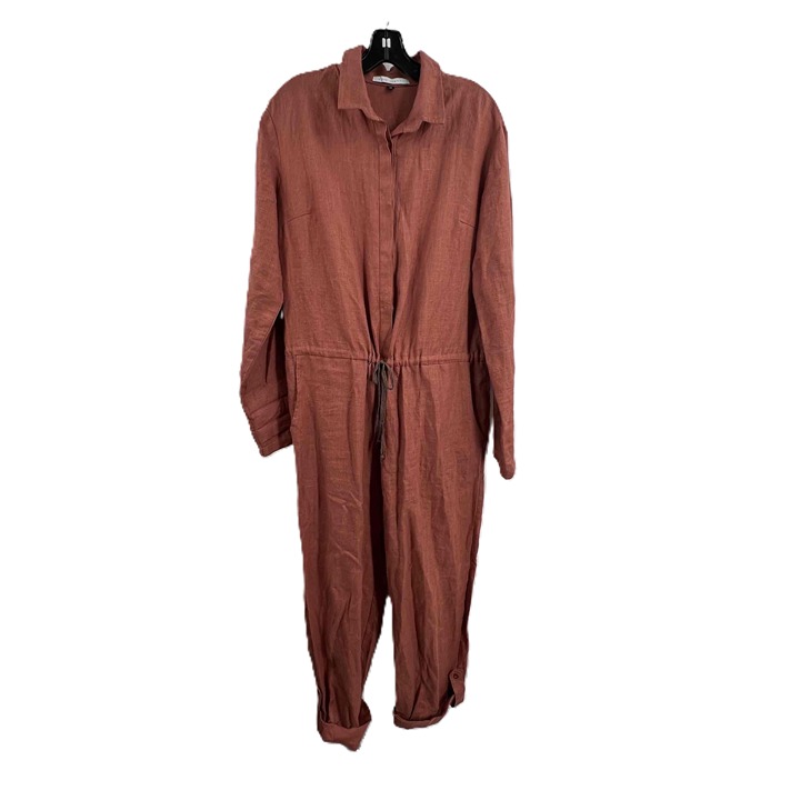 Kid Philosophy Linen Jumpsuit Brown Indie Small Shop Drawstring Waist Medium