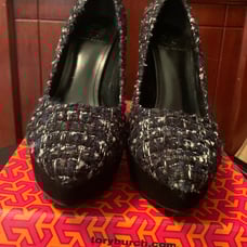 Tory Burch Tweed & Suede Platform Pump