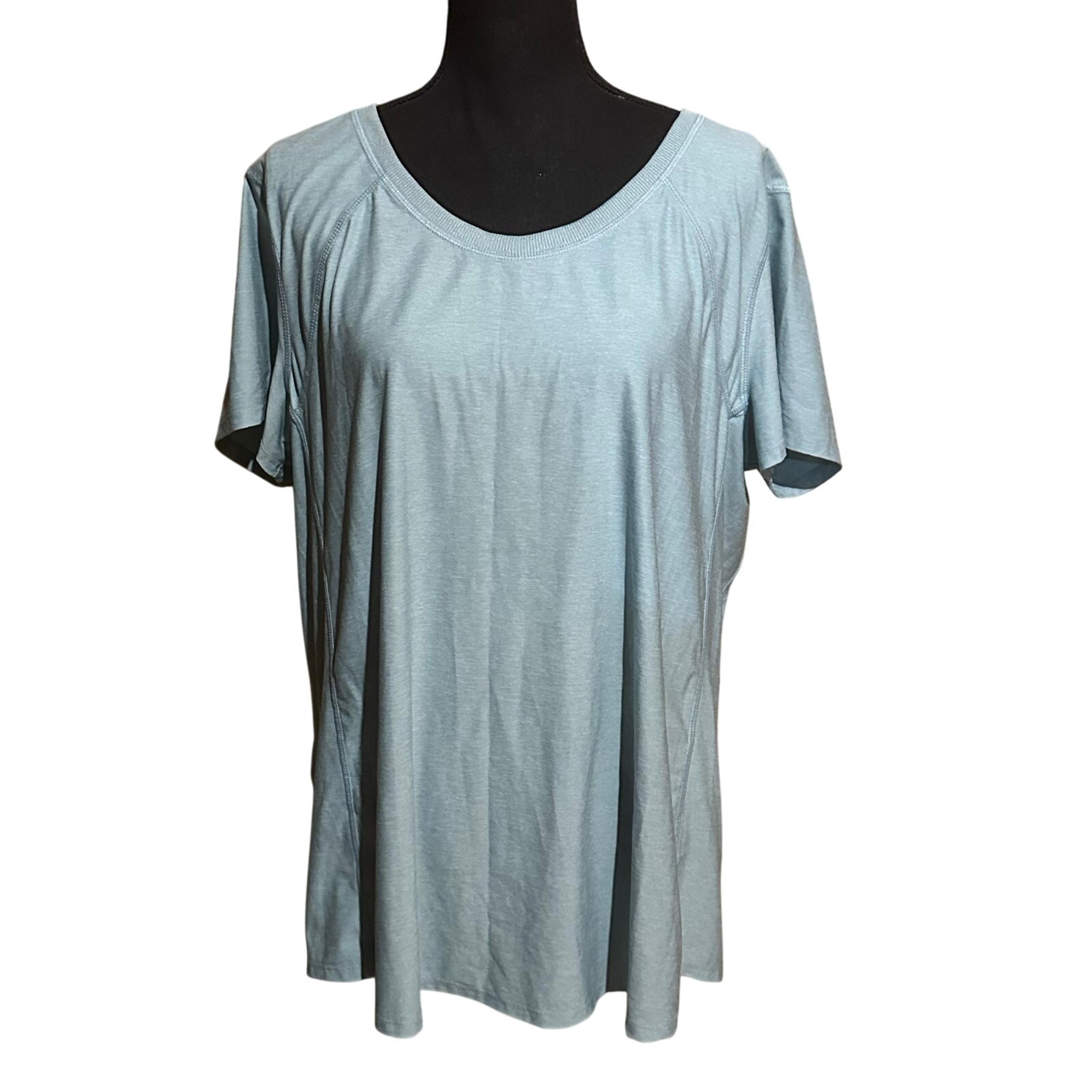 Eddie Bauer Light Blue-Green Round Neck Activewear Top Women's Plus 2XL