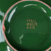 Vtg Hand Painted Green Floral Gold Accent Ruffle Rim Ceramic Trinket Dish Bowl