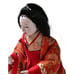 Japanese Hina Doll Court Traditional Geisha Doll Red Orange Kimono Floral 7
