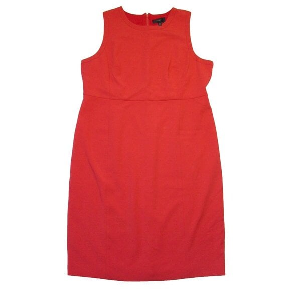 NWT J.Crew Sleeveless Sheath in Ripe Persimmon Red Four Season Stretch Dress 20