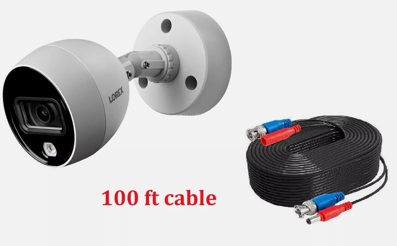 Lorex C883DA 4K Ultra HD Active Deterrence Security Camera with 100ft cable
