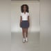 Gold Hinge Navy Tiered Pleated Tennis Skirt Size S