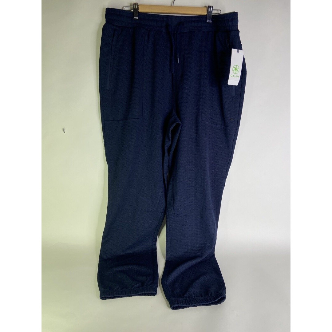 Gaiam Play Smart Slim Blue Activewear Jogger Pants Pockets Stretch Mens XL