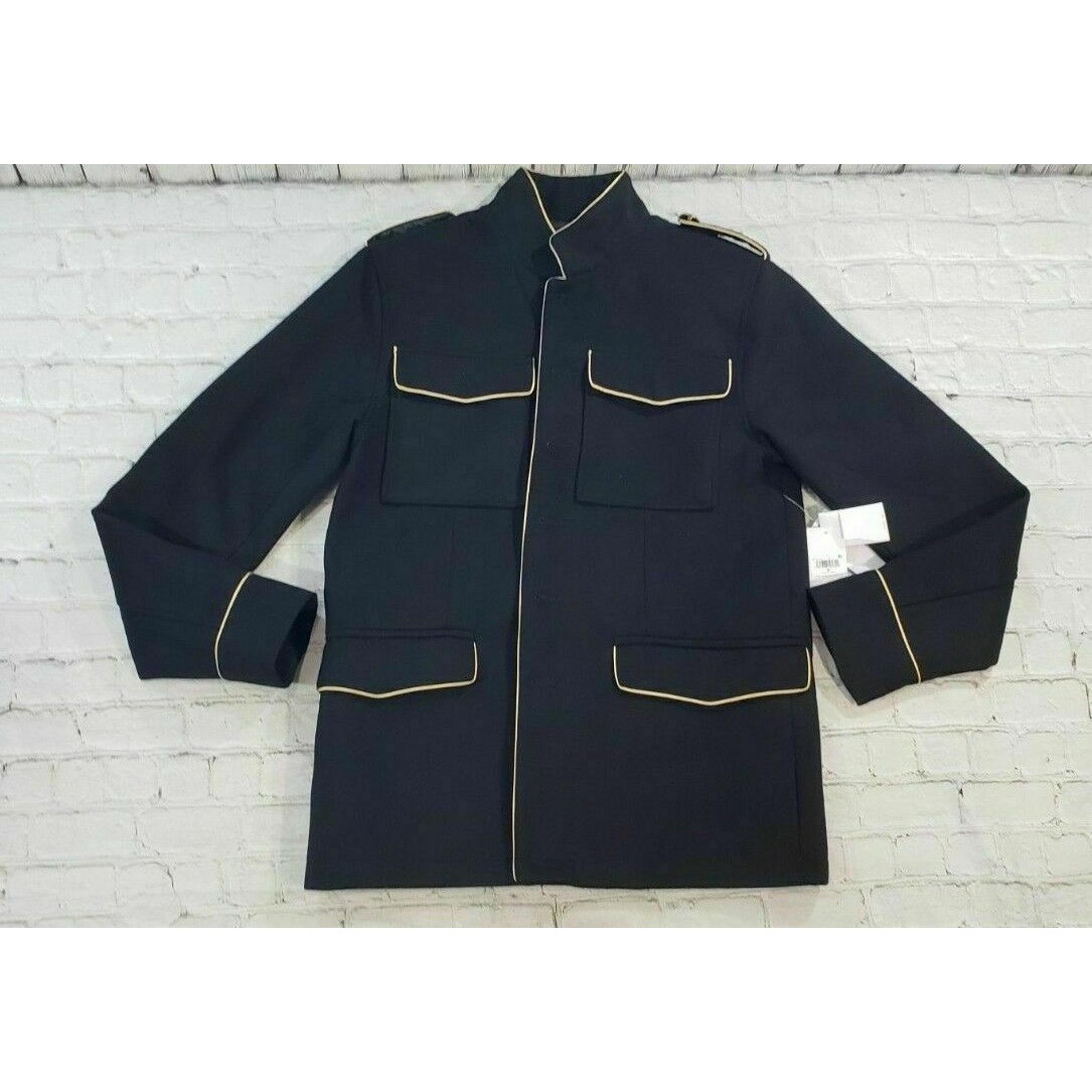 Guess WOMENS SIZE MEDIUM Jet Black Harlan Melton Cadet Button Jacket Coat