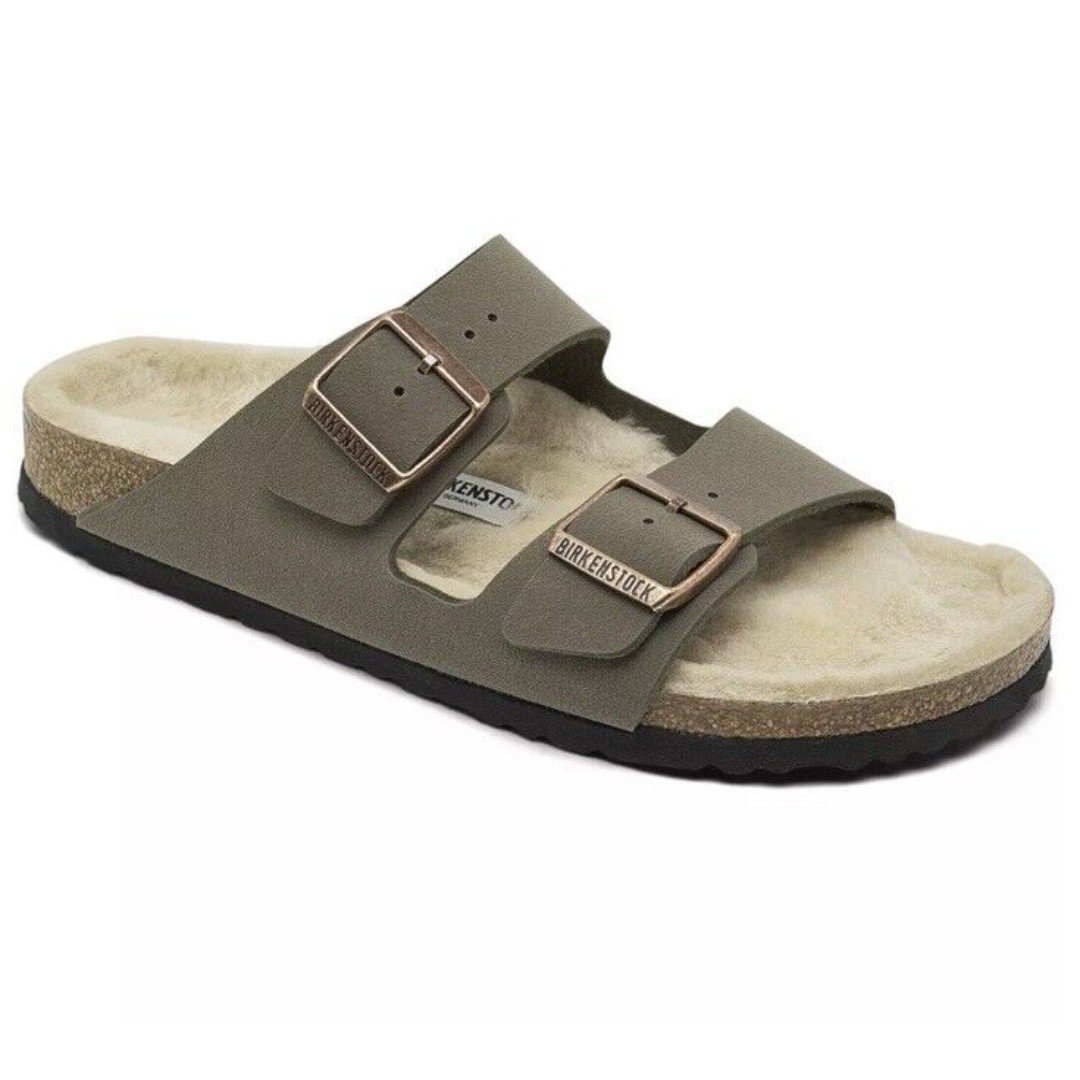 Birkenstock Women's Arizona Shearling Microfiber Sandals Size 36