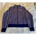 Champion Allover Logo Blue Zip Up Track Jacket Size Medium. Worn On TV Show.