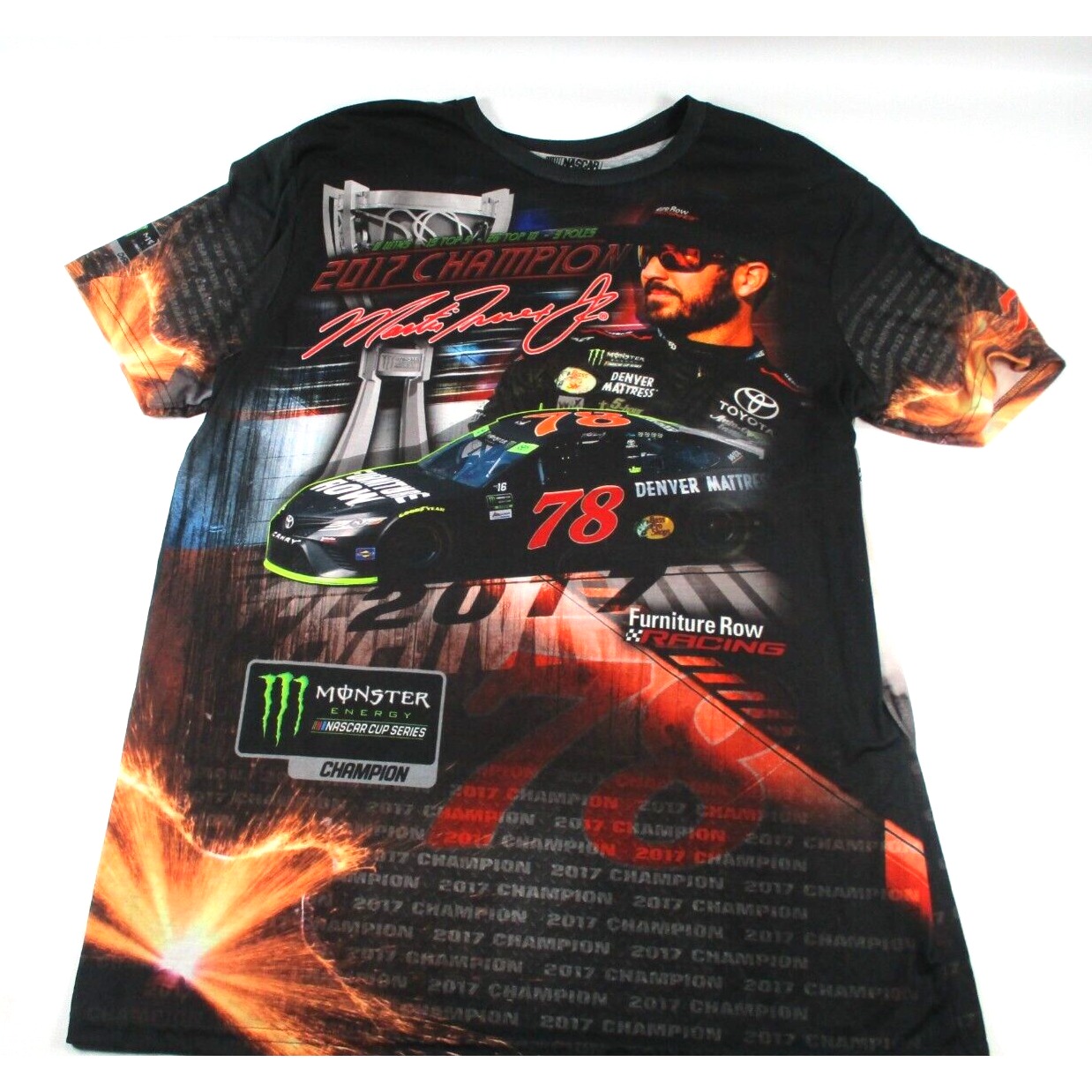 MARTIN TRUEX JR. #78 Nascar Tee T Shirt All Over Print 2017 Champion Men Size XL