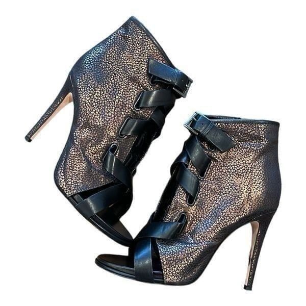 Diane von Furstenberg Radcliff Lace-Up Bootie metallic bronze copper
