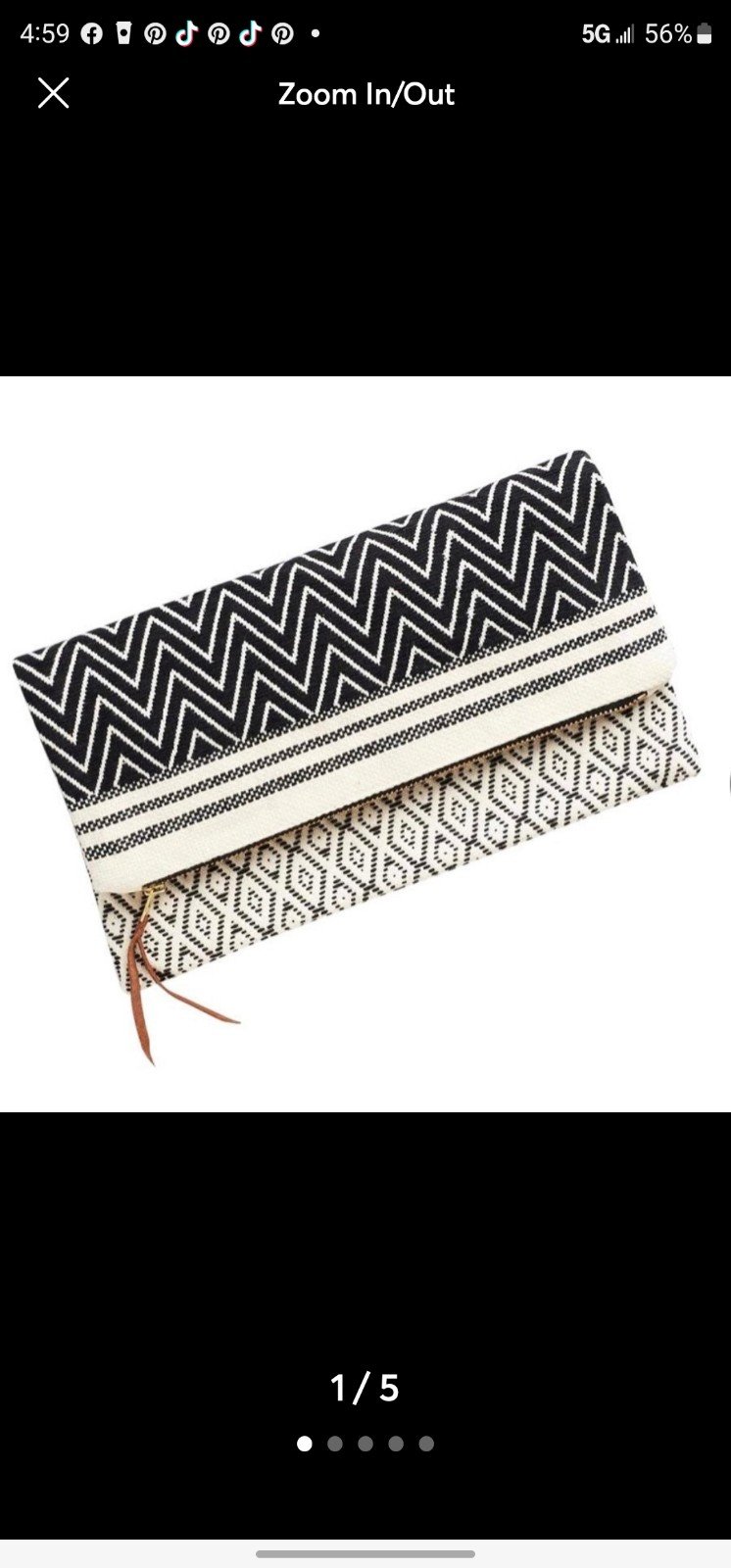 Tribe Alive Clutch GEOMETRIC PRINT MULTI POCKETS black