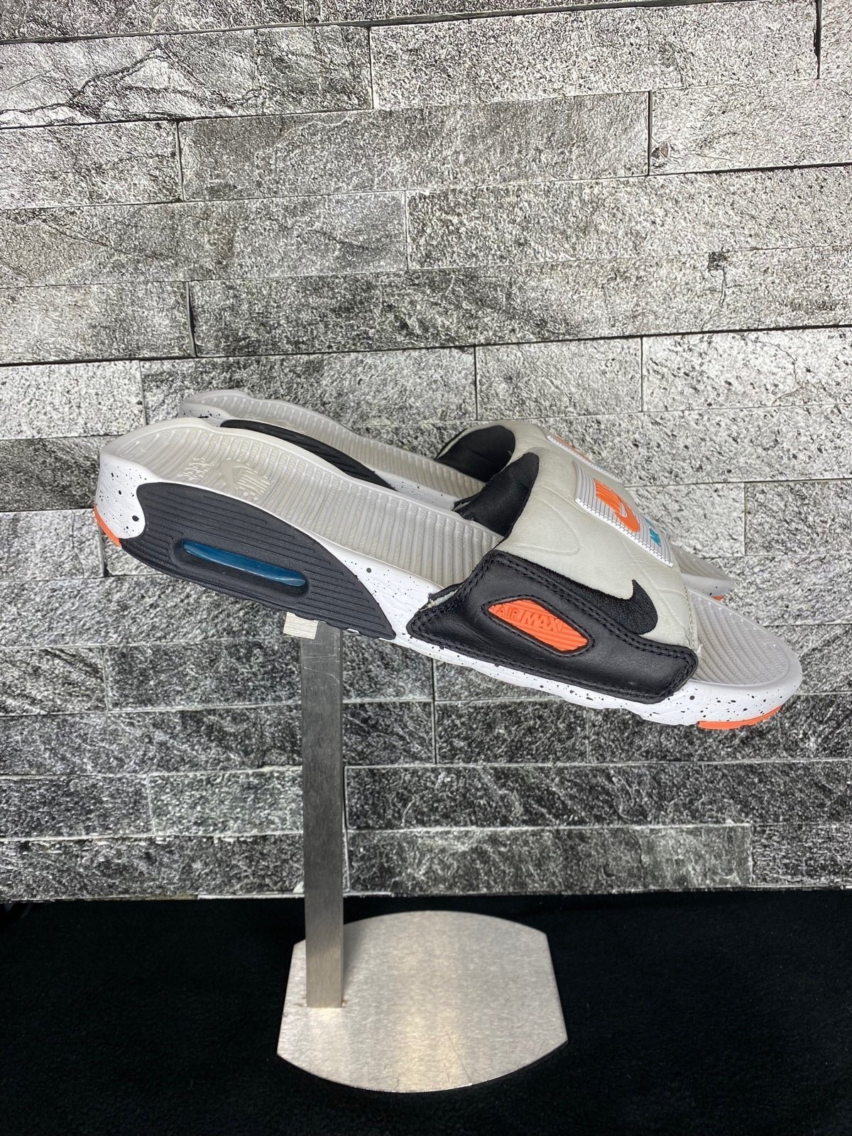 Nike Air Max 90 Slides White/Black/Turf Orange - MNS9