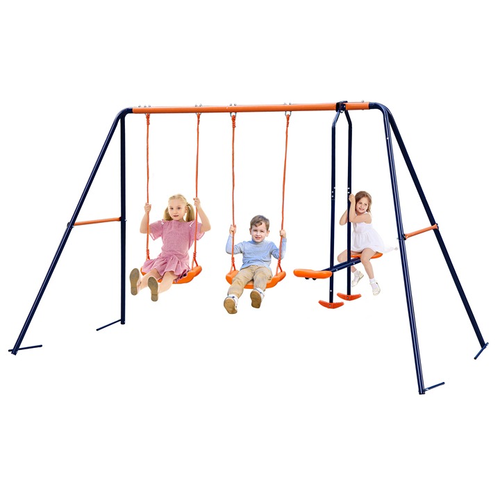 Durable Garden Swing Set with 1 Seesaw Set for Children -FREE SHIPPPING