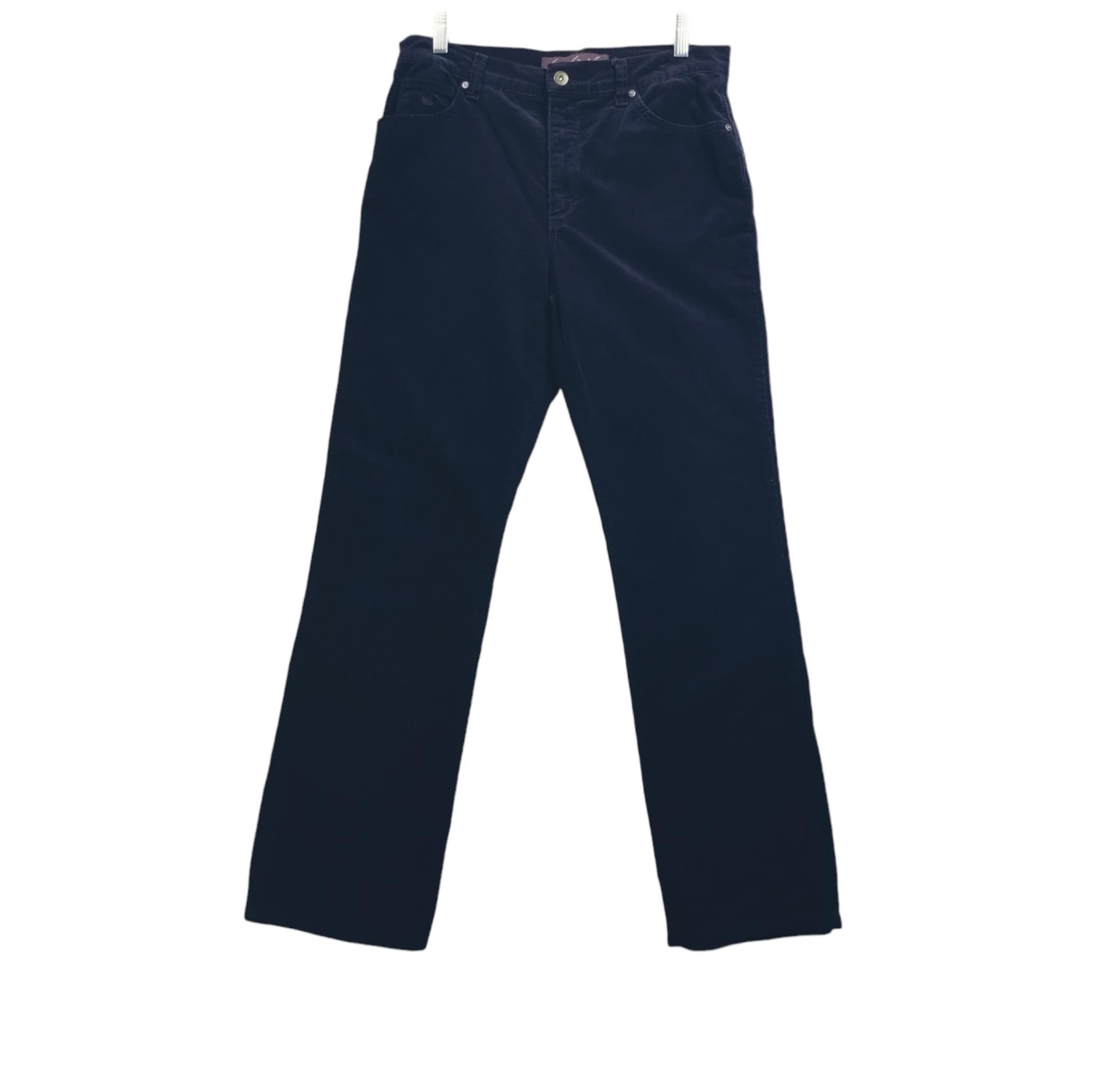 Gloria Vanderbilt Pants Women's 10 Straight Leg Zip Corduroy Midnight Purple