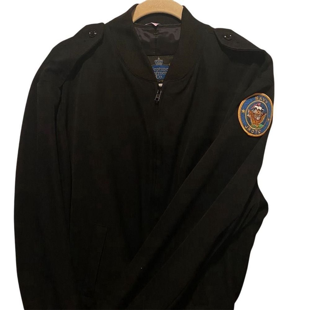 EUC! Neptune Garment Co. Men's Black Military Jacket Size 40 w/ Removable Liner