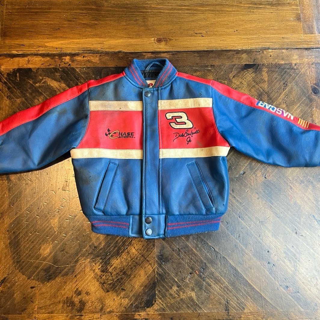 Rare Vintage Dale Jr NASCAR Kids Distressed Jacket Chase Authentics 3T Racing