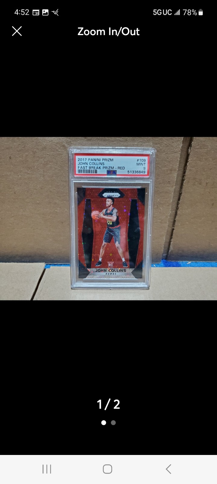 2017 Panini Prizm: Fast Break Prizm Red- John Collins RC (#109) PSA 9
