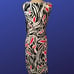 LAUREN RALPH LAUREN Empire Ruched Sheath Dress, Sleeveless, Red/Black/White, 10