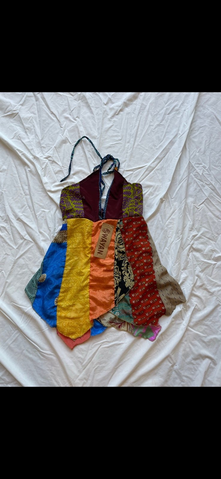 NWT new with tags wayan paisley sequin patchwork floral beaded halter top