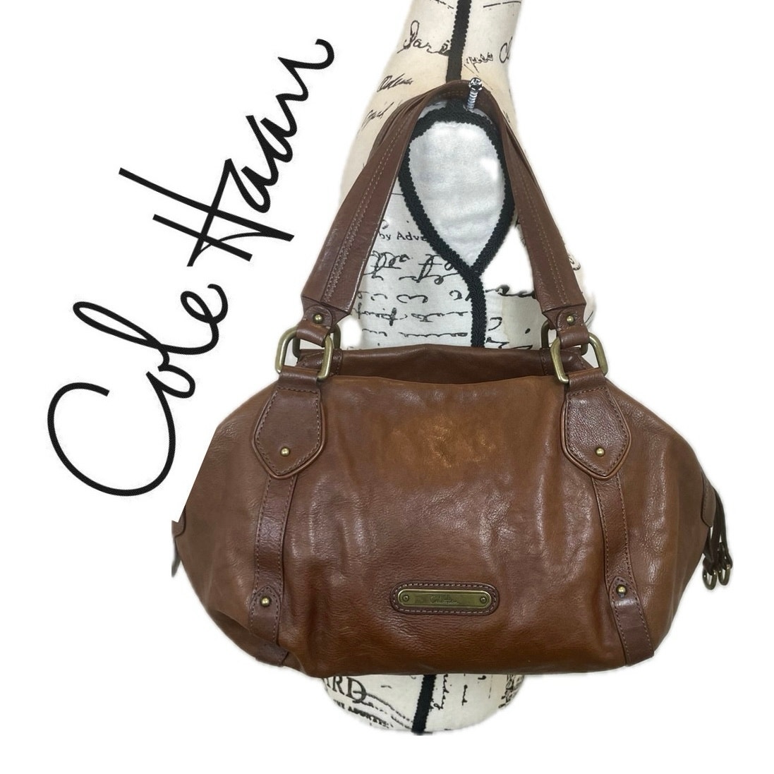 VINTAGE COLE HAAN SATCHEL LEATHER BAG SADDLE COLOR BOHO GRUNGE VERSATILE ICONIC