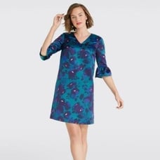 Draper James teal and blue Cutout Floral Aline Dress Size 2 new!!