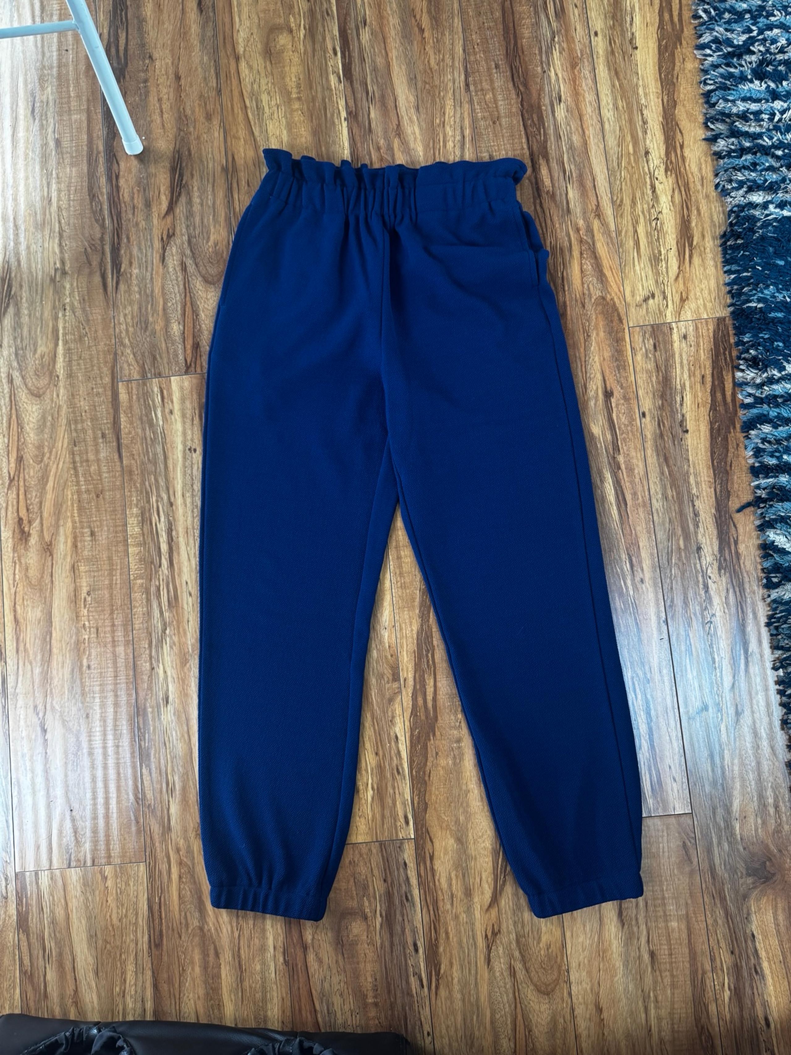 Bar III Essentials Women's Paperbag Jogger Pants Deco Blue, Colbalt, Dark Blue