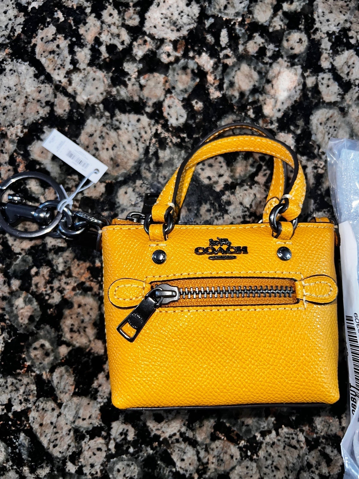 Mini coach bag keychain