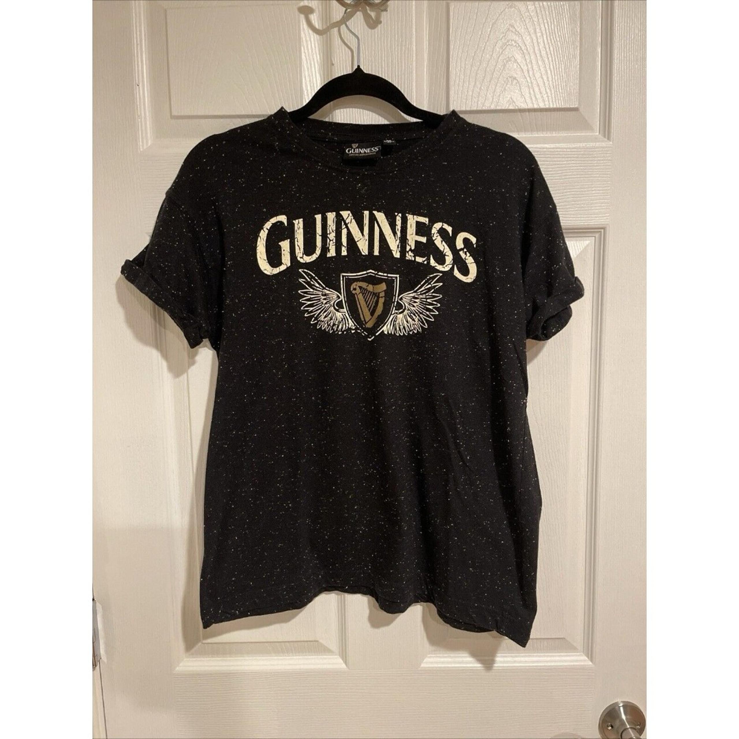 Guinness Ireland Shirt Womens SZ M Black Graphic Logo Short Sleeve Novelty