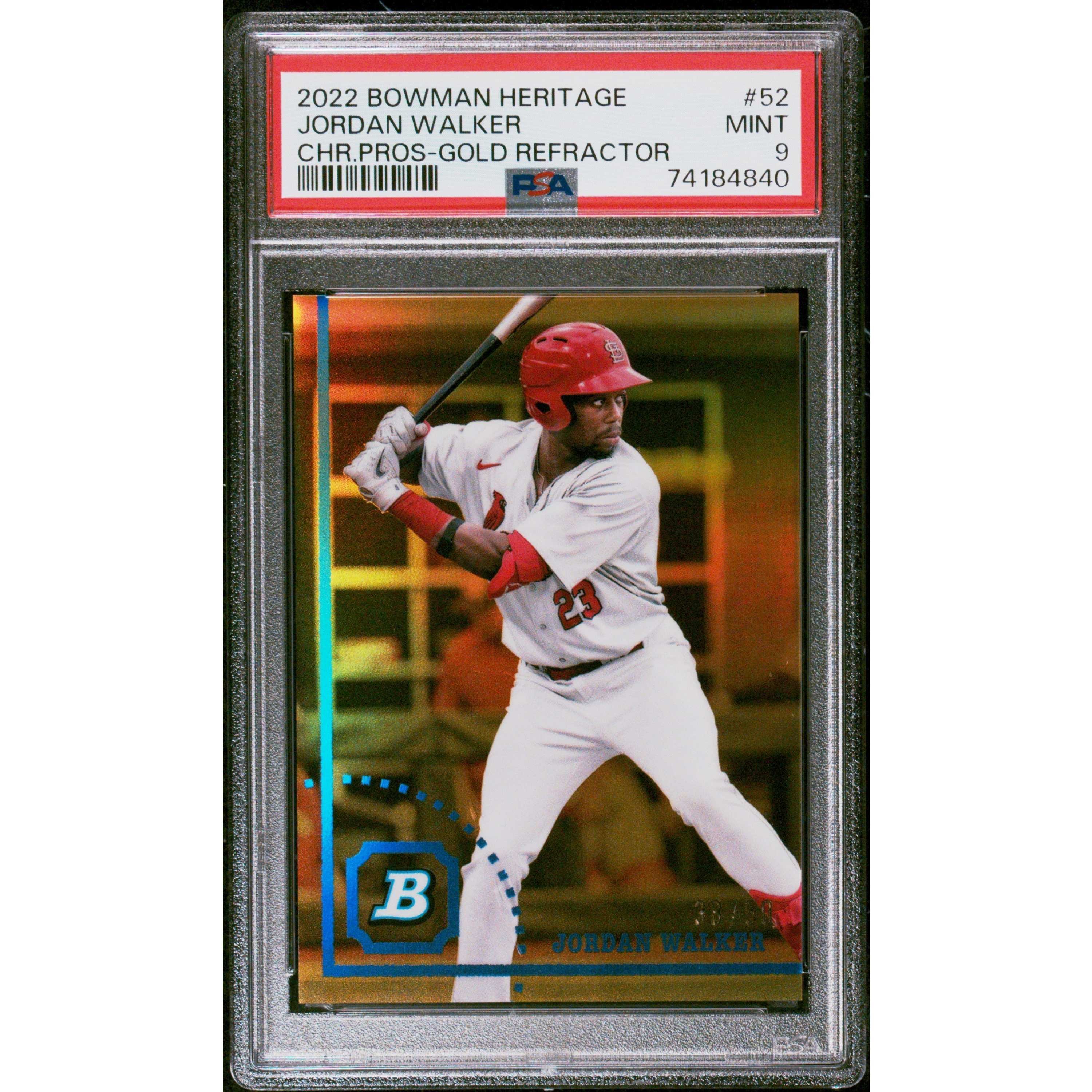 2022 Bowman Heritage #BHPC-52 Jordan Walker Gold Refractor Prospect id#/50 Card