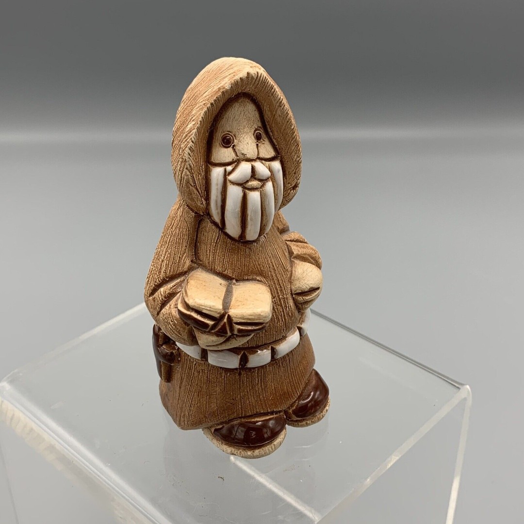Uruguay Studio Pottery Hooded Priest Monk Holding Book Bible Religious Signed