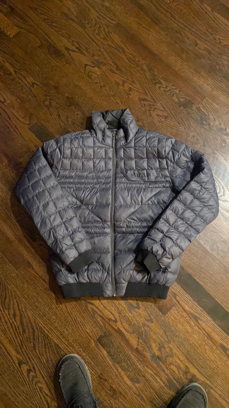 Marmot steel gray puffer jacket