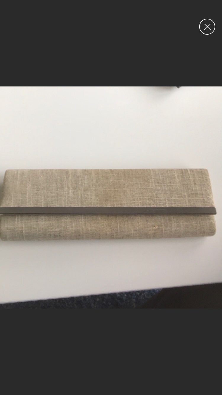 bcbg linen clutch