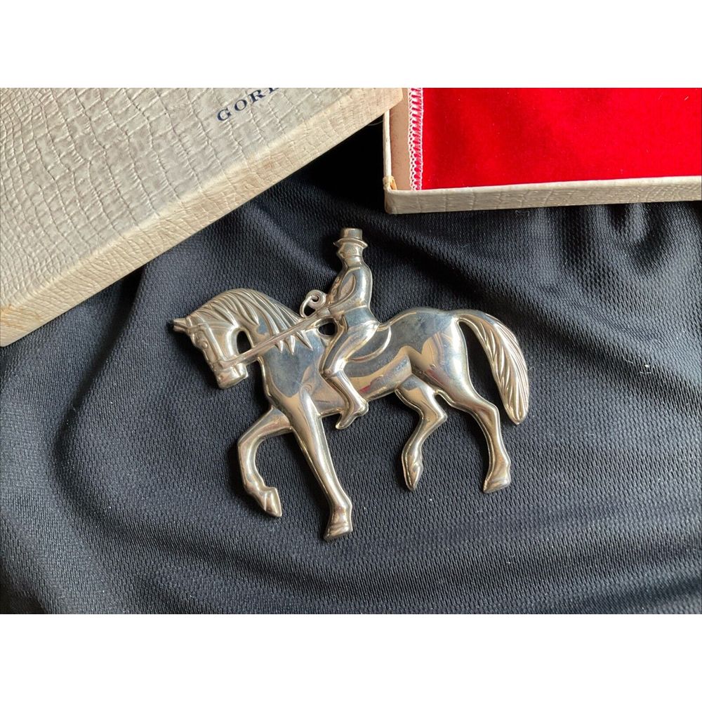 1979 Gorham Sterling Silver Christmas Ornament Man On Horseback
