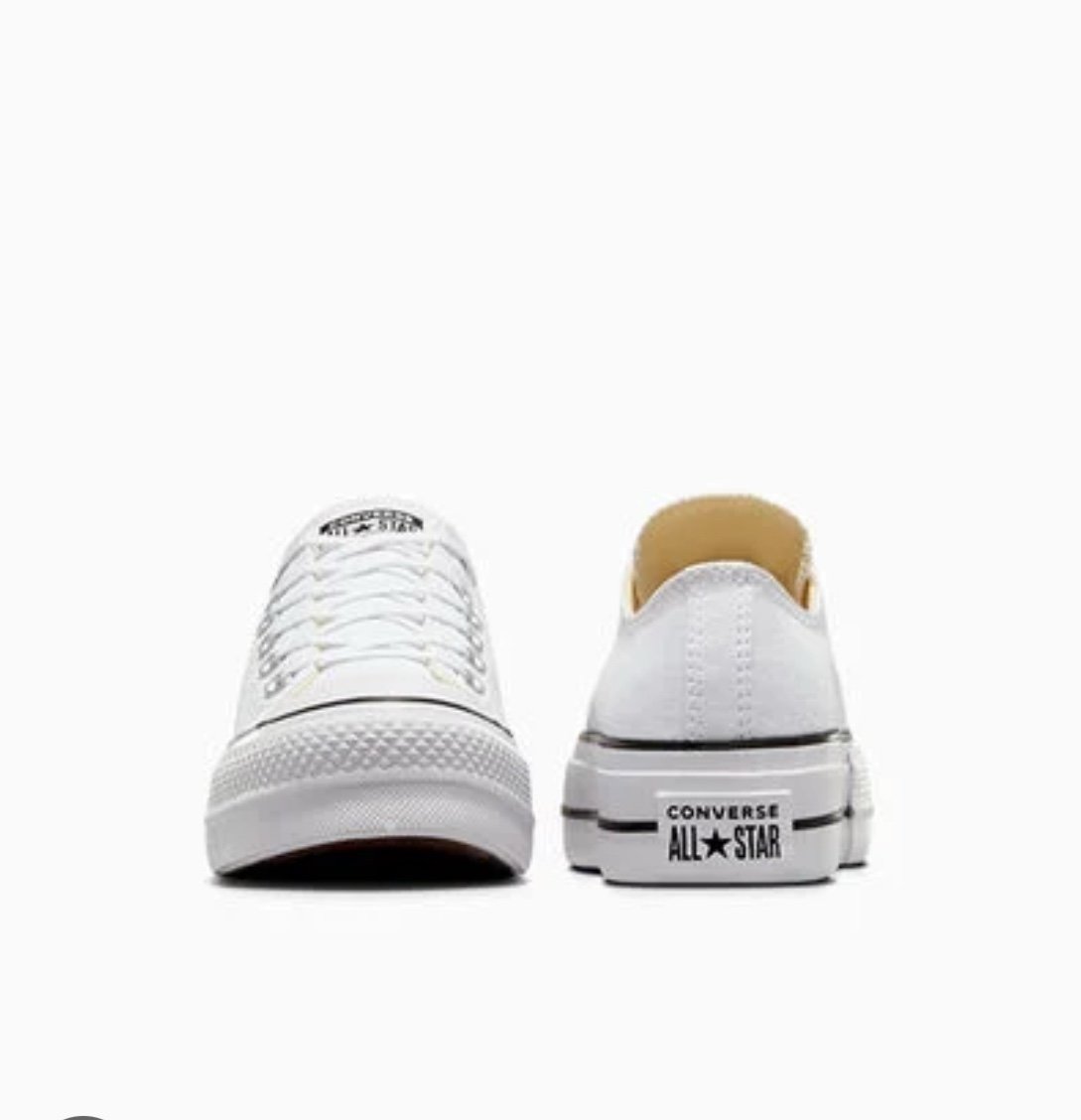 Converse All Star: White Low Top Platform
