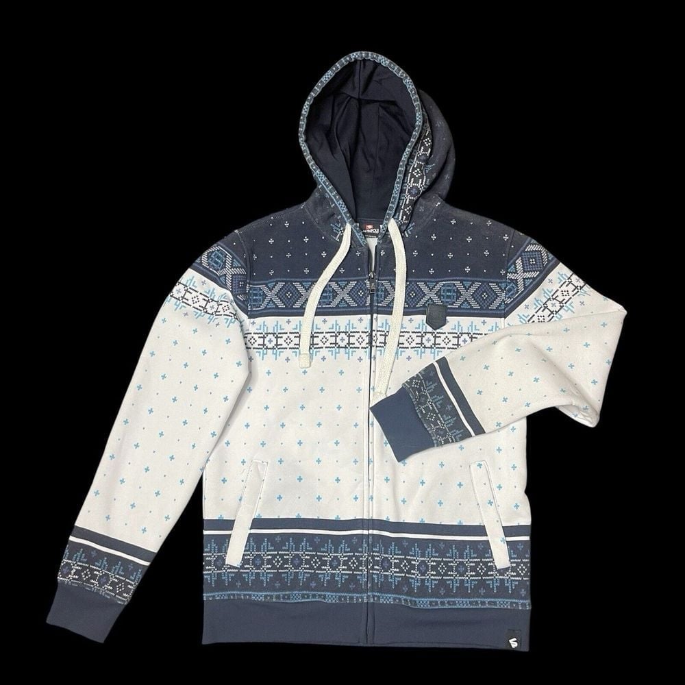 Vintage Y2K South Pole Aztec Print Hoodie Mens M Southwestern Fair Isle