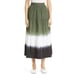 Derek Lam 10 Crosby Lynne Tiered Tie Dye Midi Skirt Green Size 2 NWT