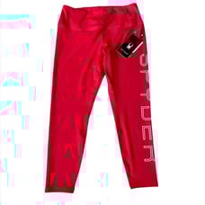 NWT SPYDER SPELL OUT HIGH WAISTED LEGGINGS Red LARGE