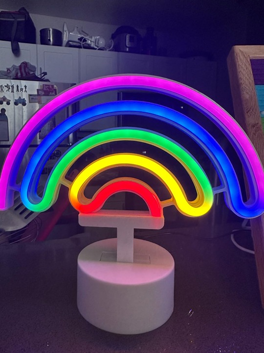 Rainbow Neon Sign With Holder Base, Rainbow Led Neon Light for Kids' Room